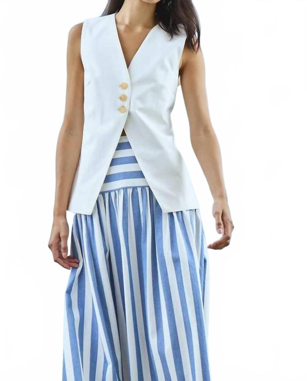 NEW HUNTER BELL roma v-neck vest in white